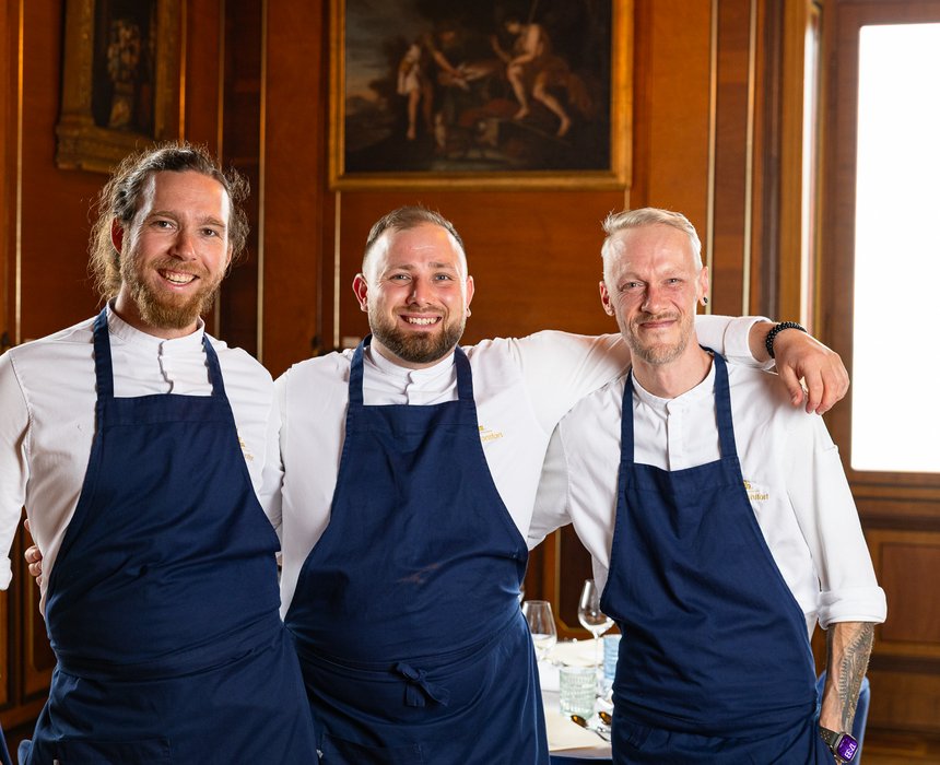 Das Küchenteam im Schloss Montfort